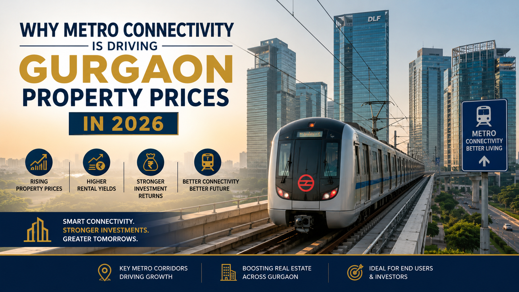 Metro connectivity driving Gurgaon property prices in 2026, highlighting rising property values, higher rental yields, and stronger real estate investment opportunities.